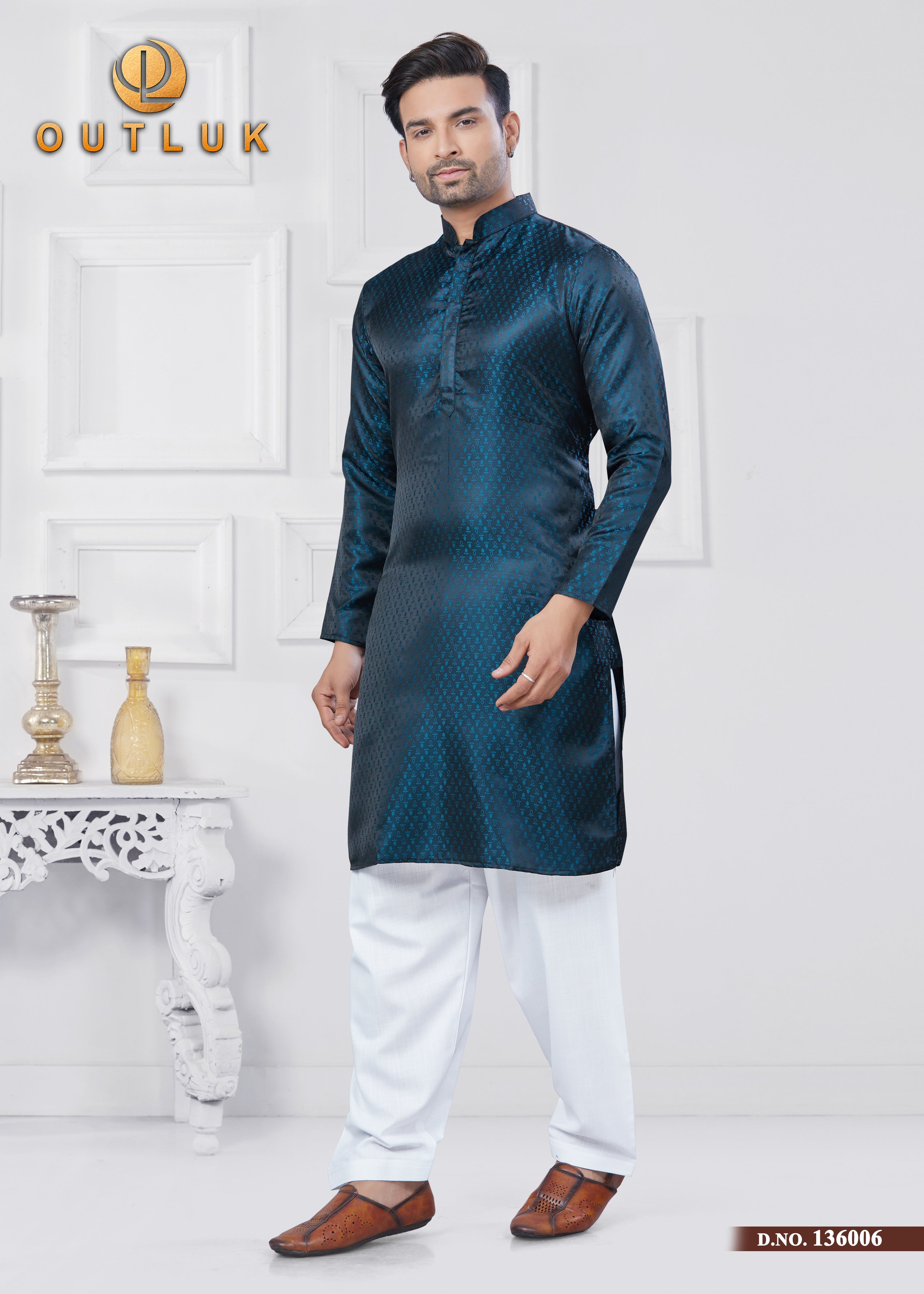 Rama Jecquard Silk Mens Kurta Pajama 136006