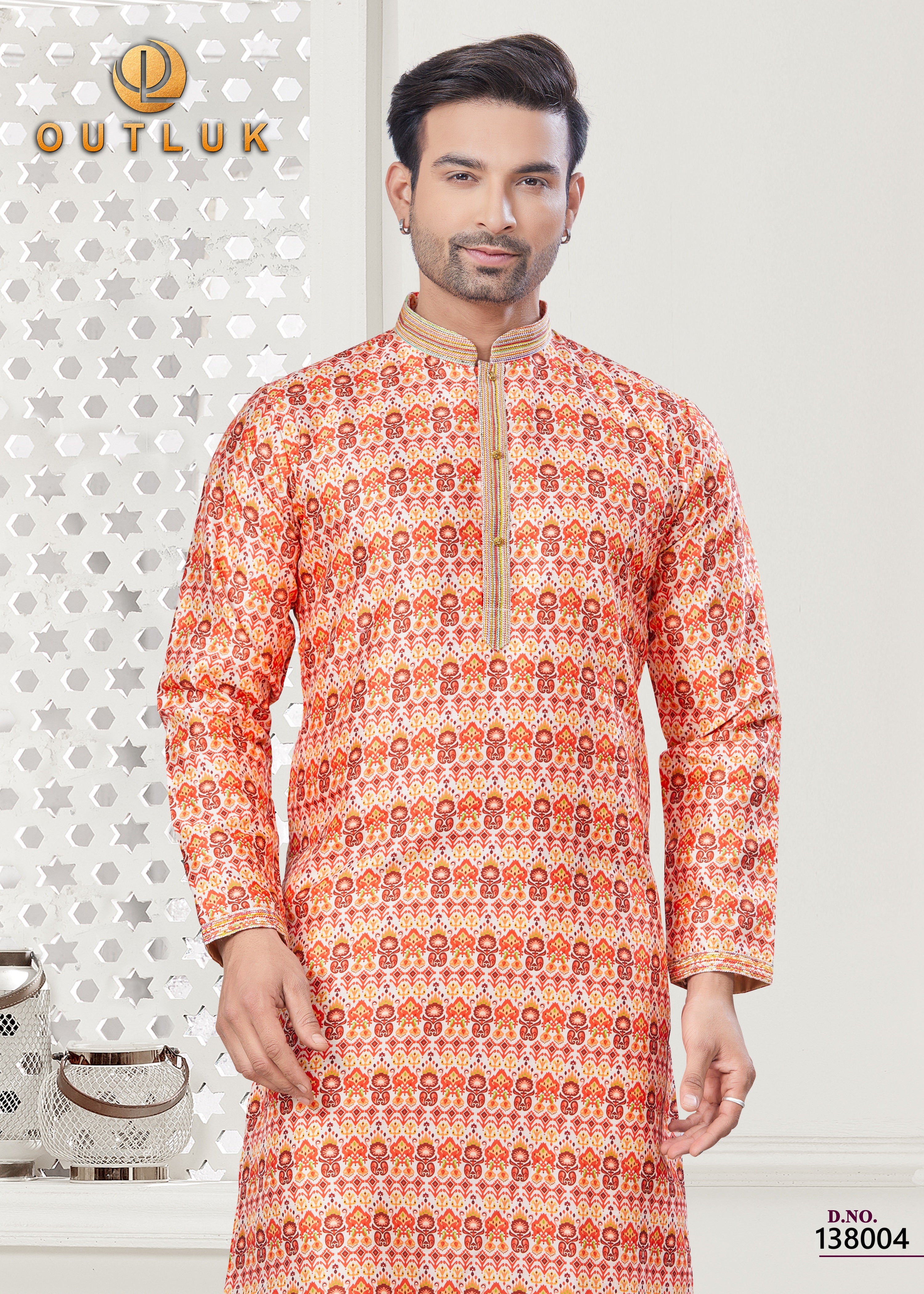Pink Silk Mens Kurta Pajama 138004