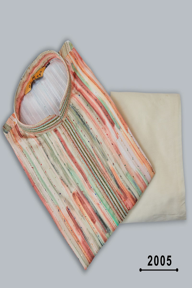 Multi Cotton Mens Kurta Pajama 2005