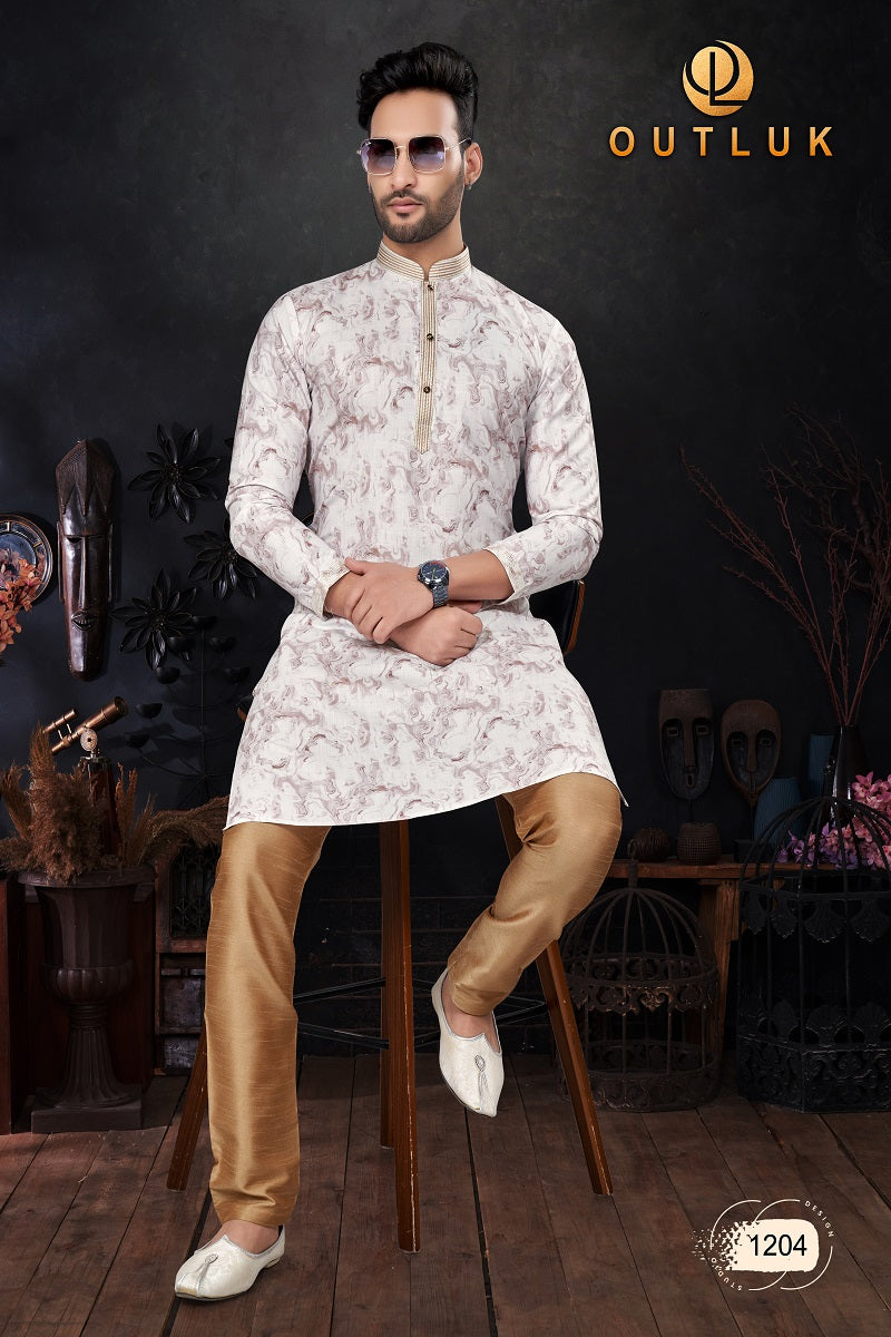 Brown Cotton Mens Kurta Pajama 1204