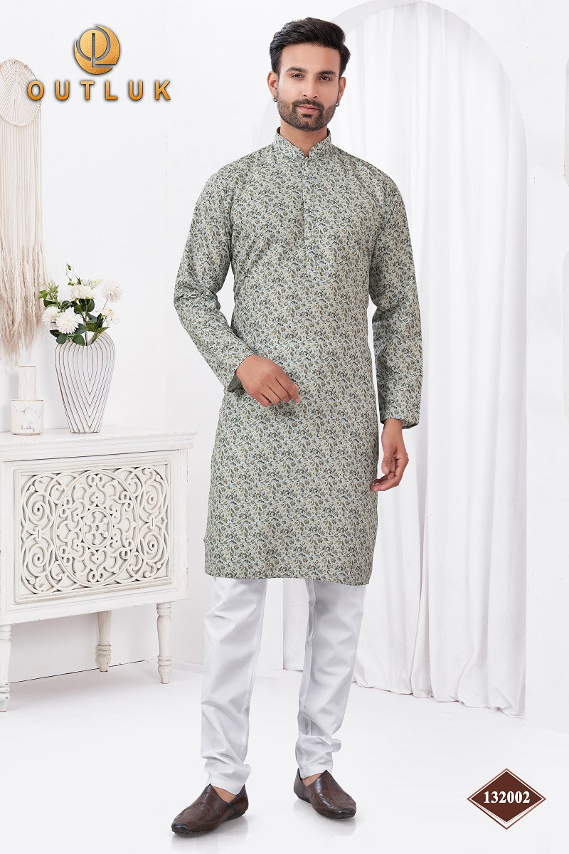 Pista Rayon Cotton Mens Kurta Pajama 132002