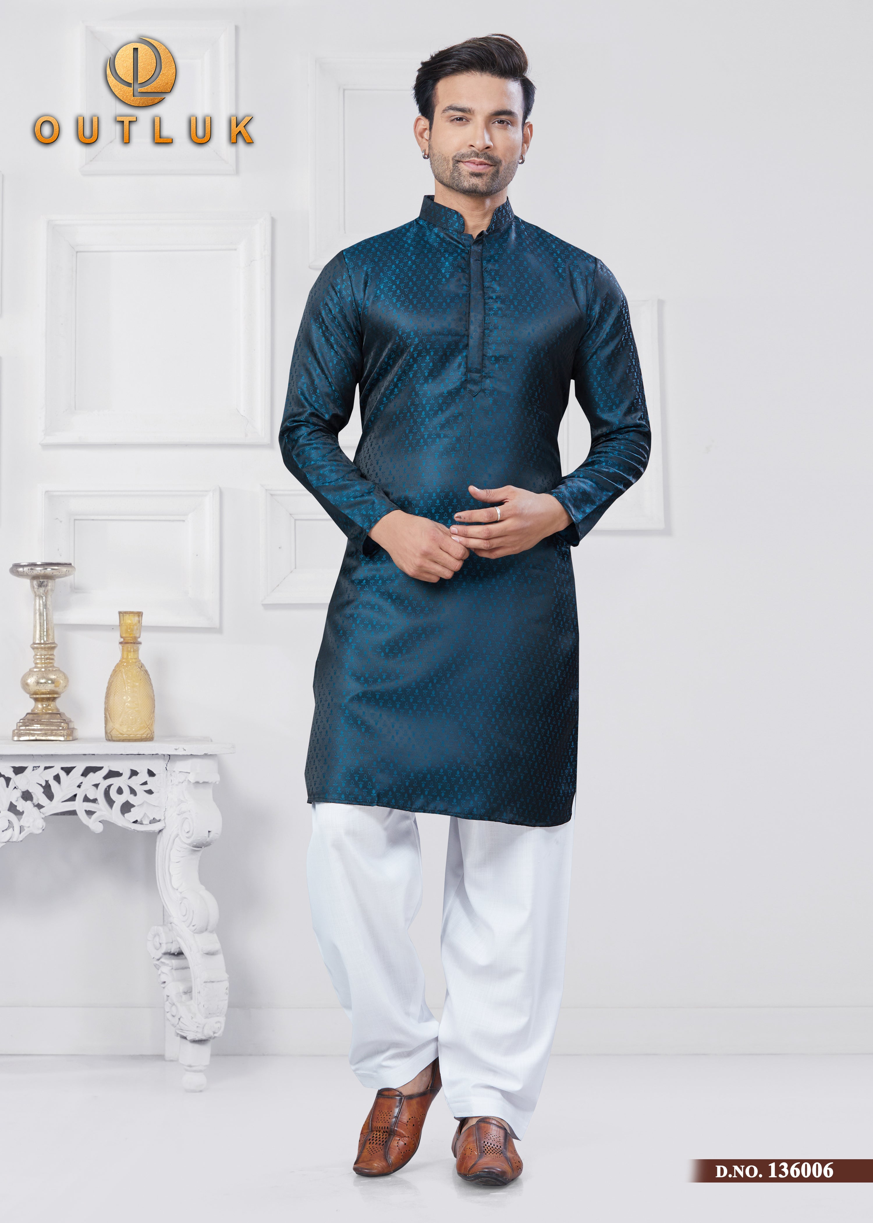 Rama Jecquard Silk Mens Kurta Pajama 136006