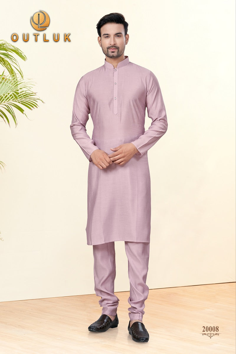 Pink Silk Mens Kurta Pajama 20008