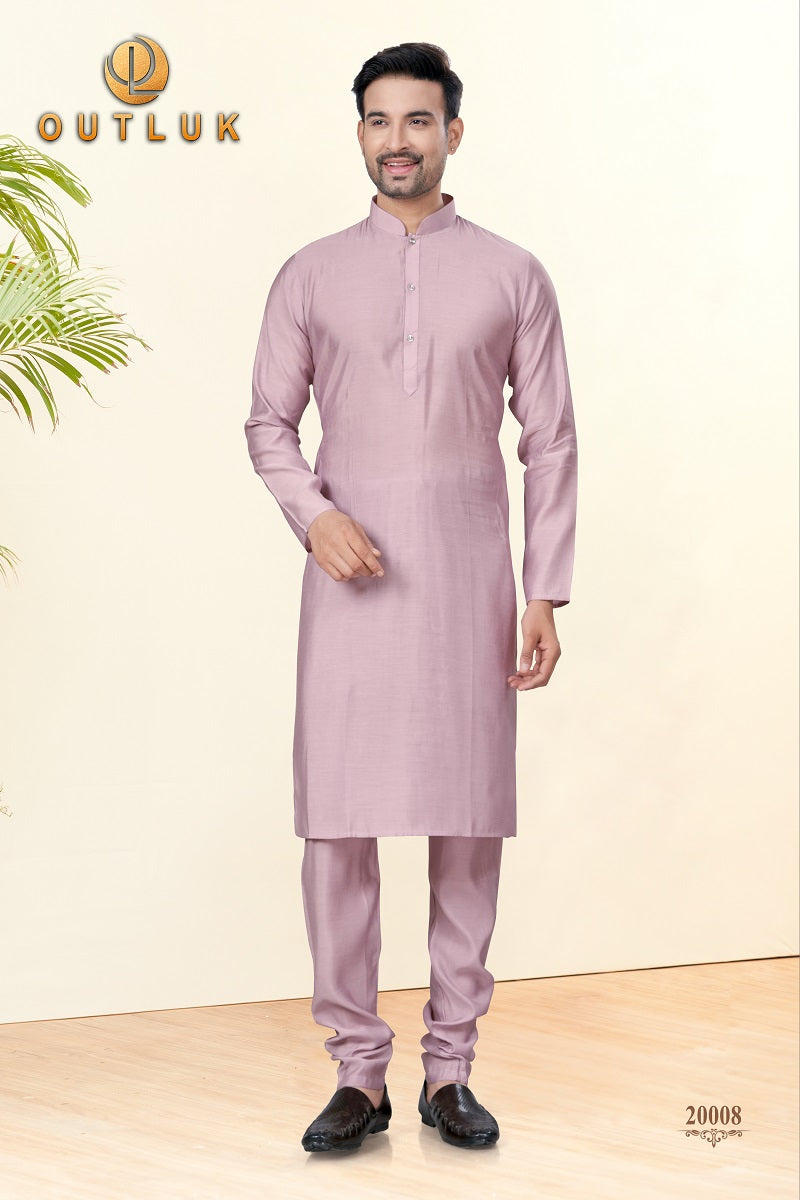 Pink Silk Mens Kurta Pajama 20008