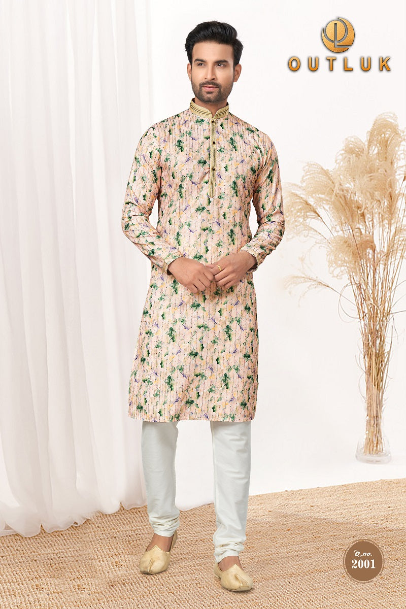 Multi Cotton Mens Kurta Pajama 2001