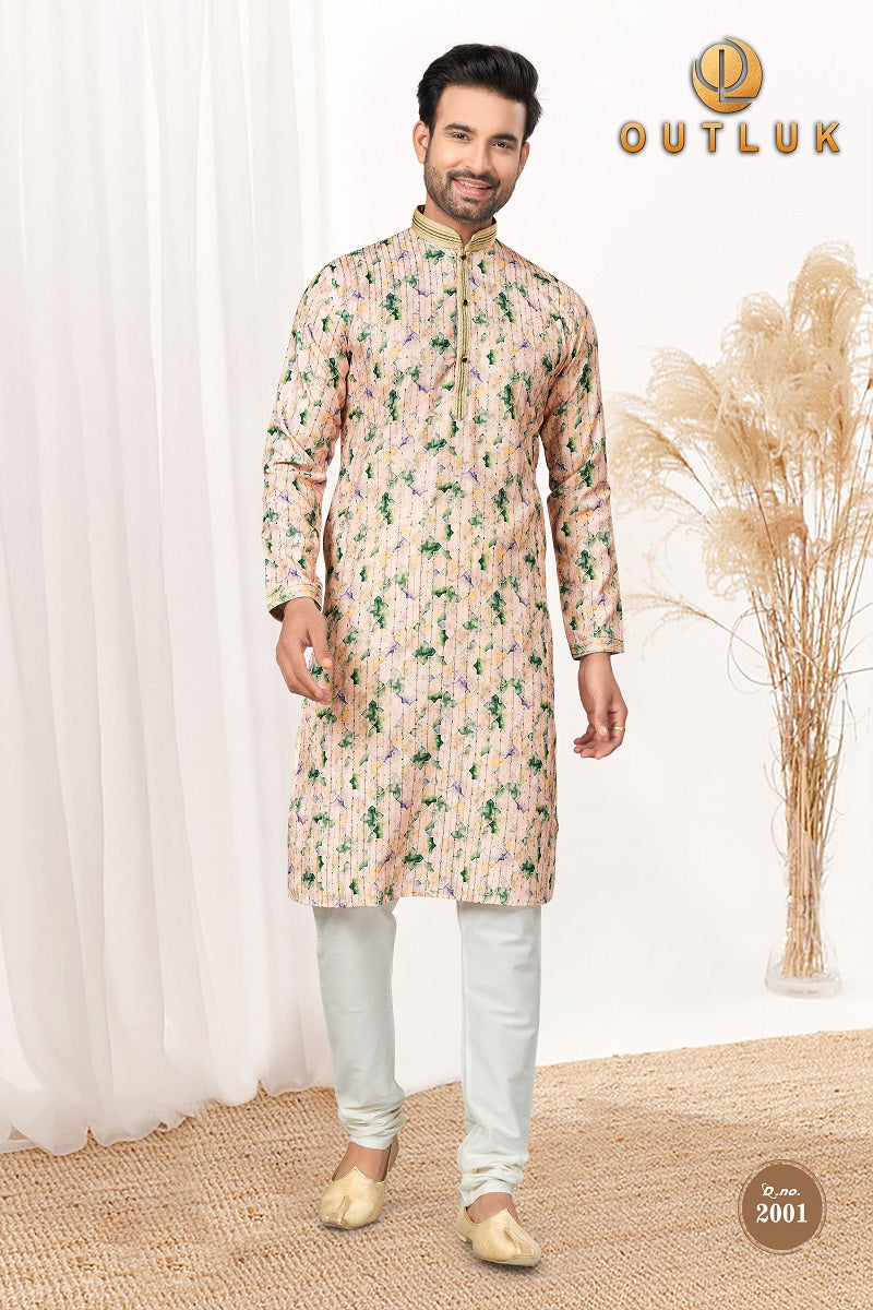 Multi Cotton Mens Kurta Pajama 2001