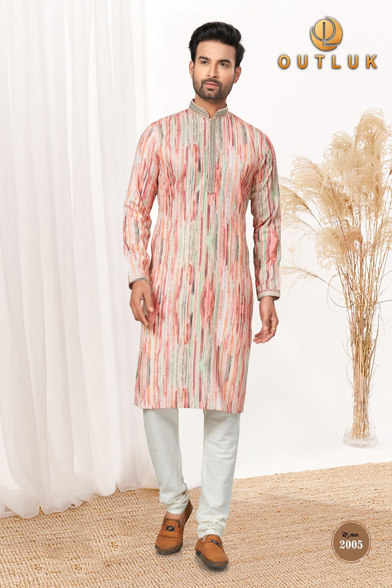 Multi Cotton Mens Kurta Pajama 2005