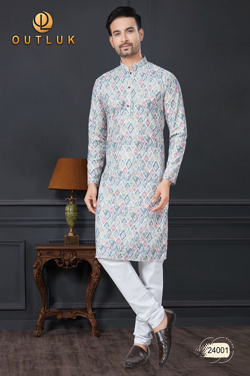 Multi Rayon Mens Kurta Pajama 24001