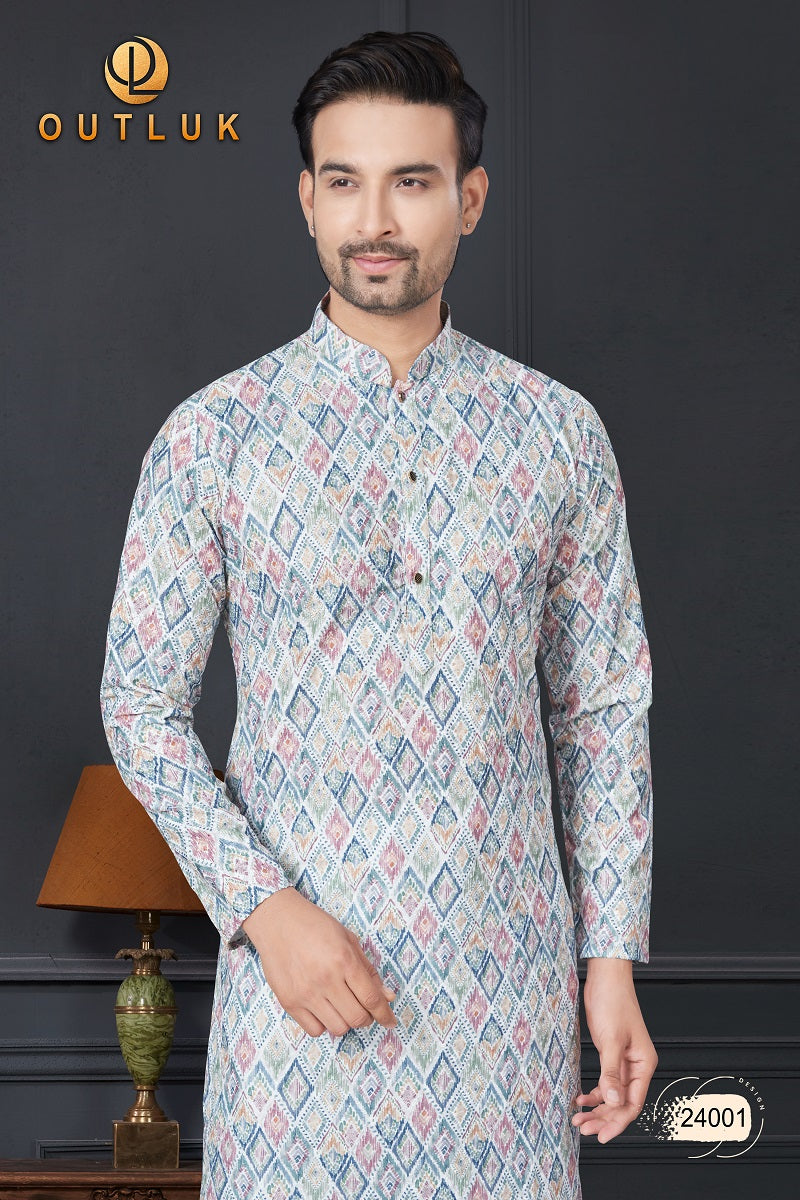 Multi Rayon Mens Kurta Pajama 24001