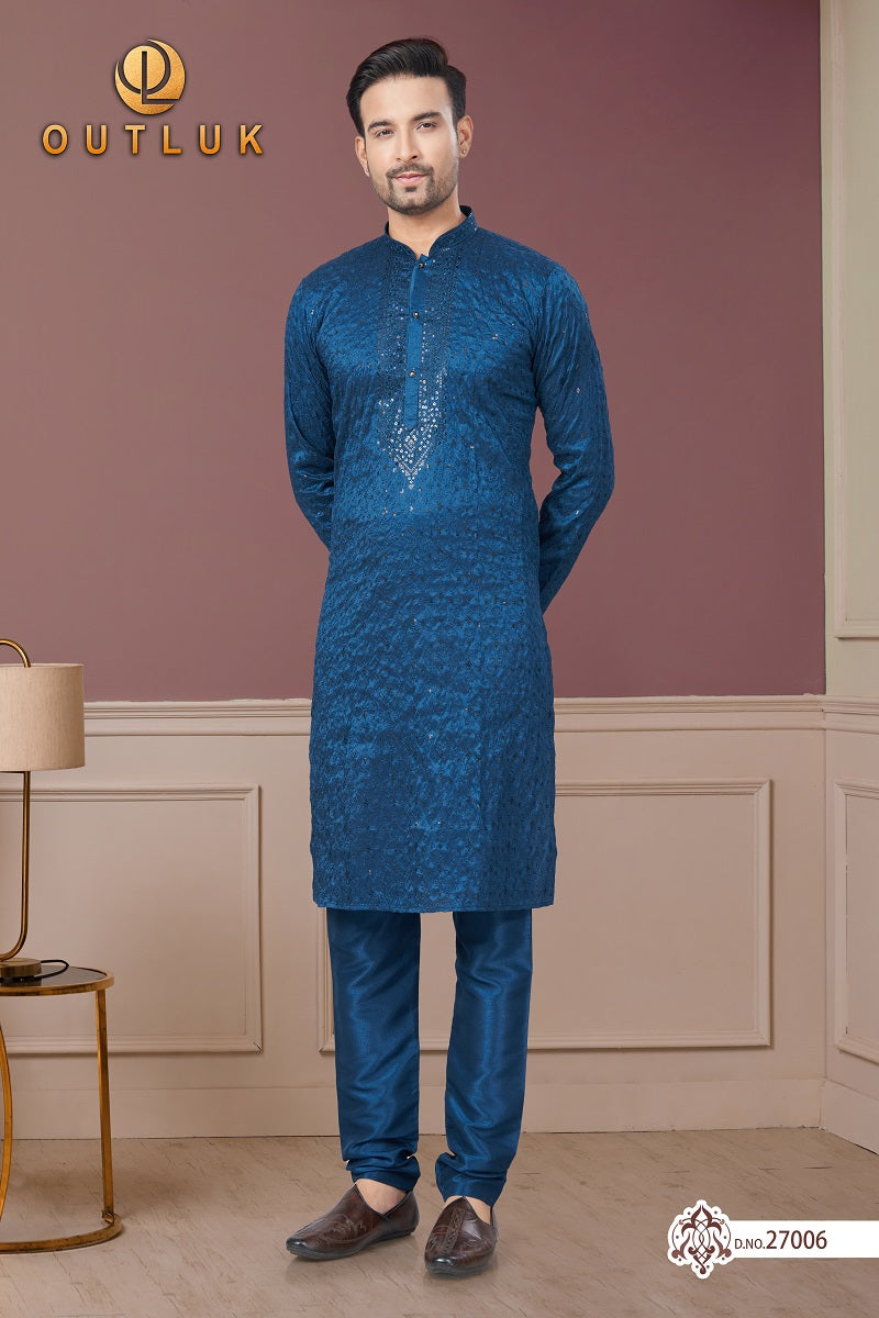 Rama Pure Silk Mens Kurta Pajama 27006