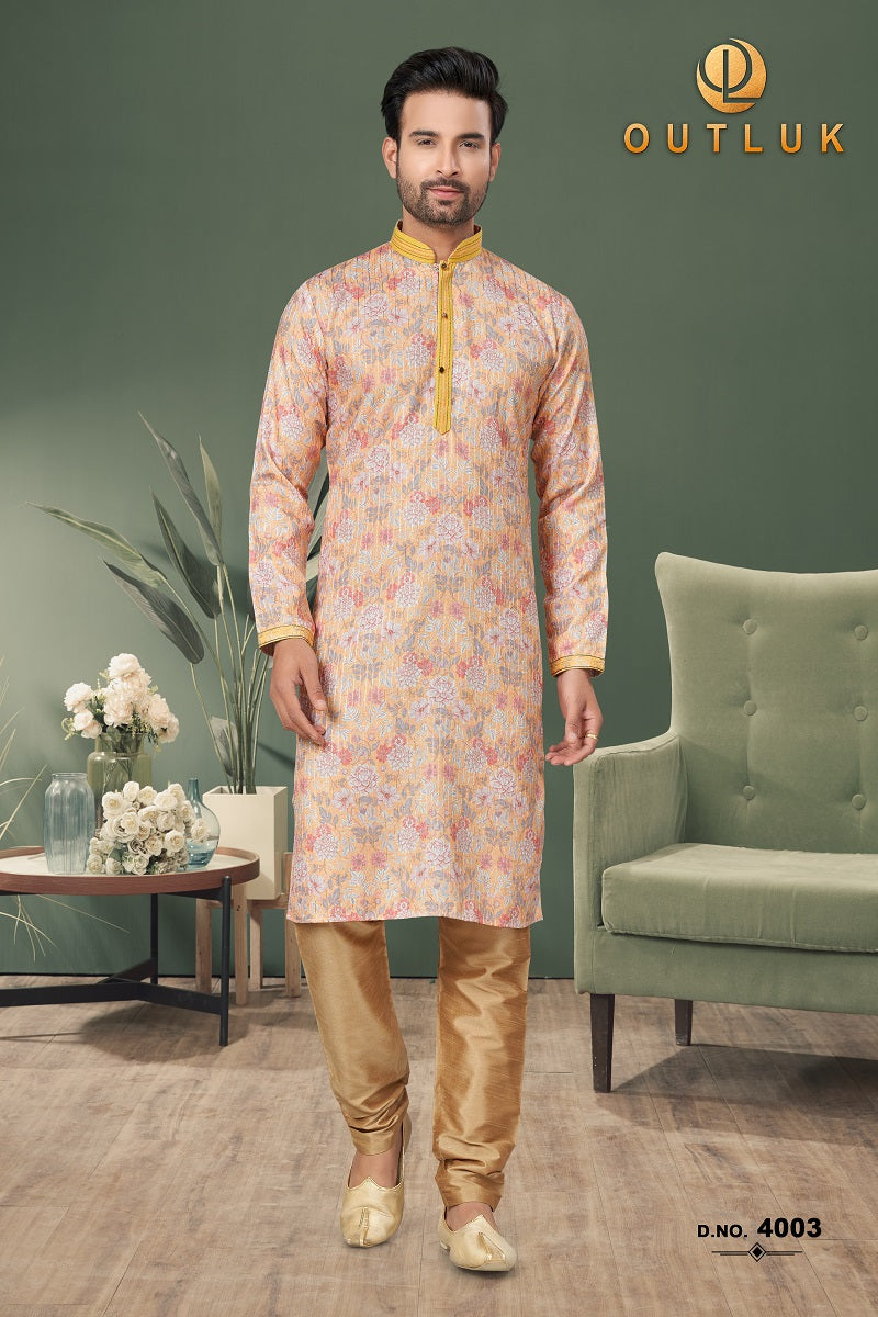 Cream Cotton Mens Kurta Pajama 4003