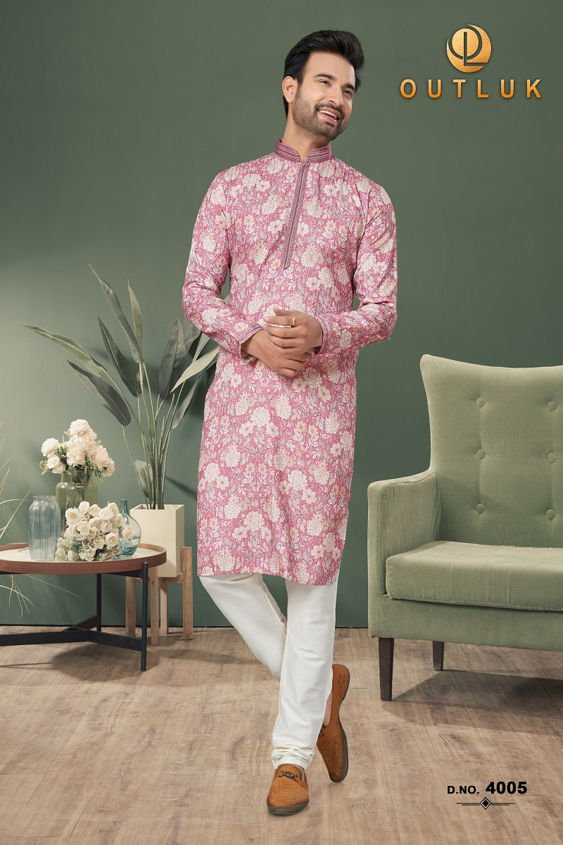 Maroon Cotton Mens Kurta Pajama 4005