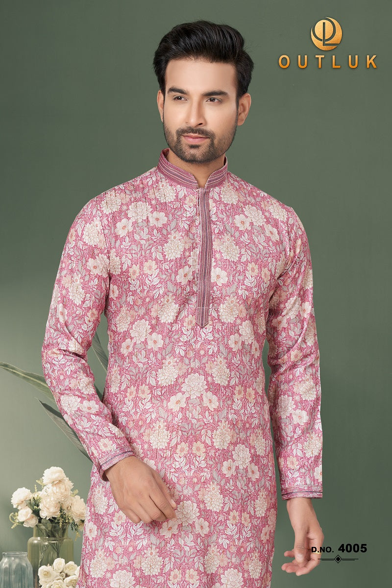 Maroon Cotton Mens Kurta Pajama 4005