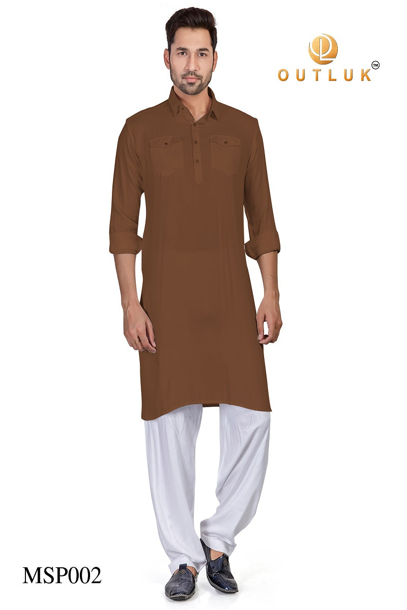 Light Brown Cotton Mens Pathani MSP002